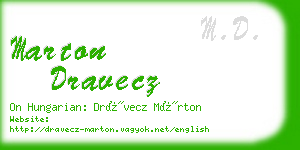 marton dravecz business card
